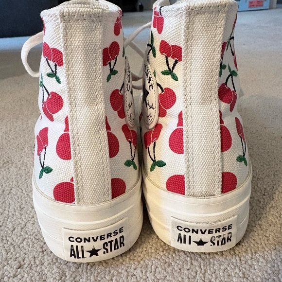 Converse White High Top Sneakers with Red Cherry Print - Picture 3 of 11